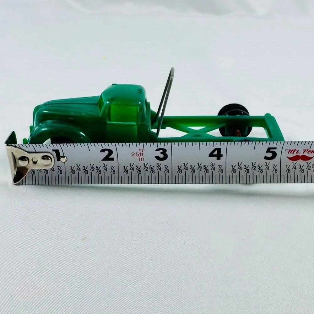 Vintage Ideal Green Plastic Dump Truck Cab N Chassis Metal Attachment USA I-662
